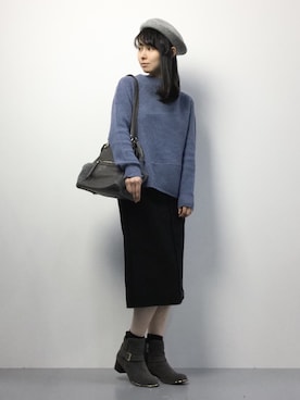 「COOCO（クーコ）のアイテム（帽子）」を使った、sayaさん（レディース・163cm）の冬コーディネート