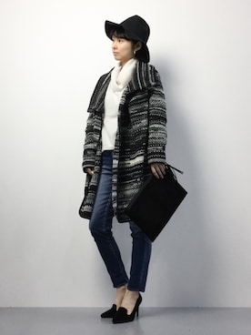 「Settimissimo（セッティミッシモ）のアイテム（その他アウター）」を使った、sayaさん（レディース・163cm）の冬コーディネート