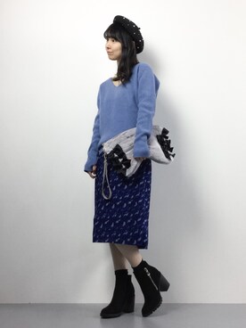 「AULI（アウリィ）のアイテム（帽子）」を使った、sayaさん（レディース・163cm）の冬コーディネート