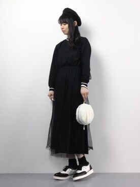 「unrelaxing（アンリラクシング）のアイテム（ハンチング/ベレー帽）」を使った、sayaさん（レディース・163cm）の冬コーディネート