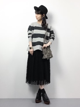 「Another Edition（アナザーエディション）のアイテム（ブーティ）」を使った、sayaさん（レディース・163cm）の冬コーディネート