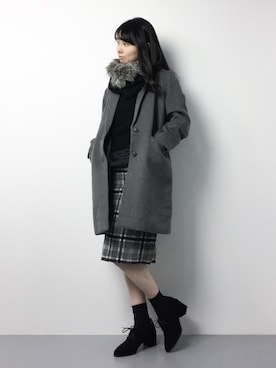「amelier MAJESTIC LEGON（アメリエルマジェスティックレゴン）のアイテム（ジャケット/アウター）」を使った、sayaさん（レディース・163cm）の冬コーディネート