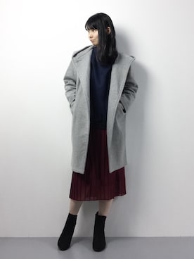 「RAY CASSIN（レイカズン）のアイテム（その他アウター）」を使った、sayaさん（レディース・163cm）の冬コーディネート