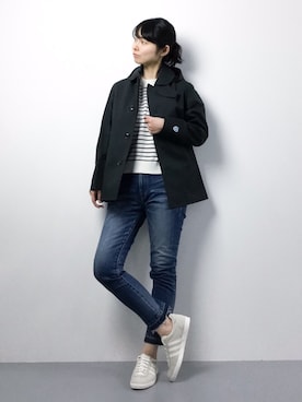 「Ray BEAMS（レイビームス）のアイテム（ステンカラーコート）」を使った、sayaさん（レディース・163cm）の冬コーディネート