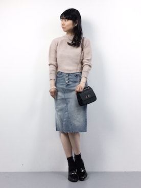 「Factor=（ファクターイコール）のアイテム（スカート）」を使った、sayaさん（レディース・163cm）の冬コーディネート