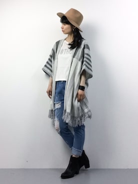 「アイテム（その他トップス、シルバー系）」を使った、sayaさん（レディース・163cm）の冬コーディネート