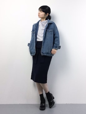 「Luz Llena (NEY)（ラズレナニー）のアイテム（ジャケット/アウター）」を使った、sayaさん（レディース・163cm）の冬コーディネート