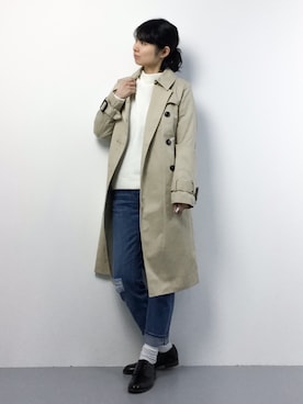 「MULLER（ミューラー）のアイテム（その他アウター）」を使った、sayaさん（レディース・163cm）の冬コーディネート