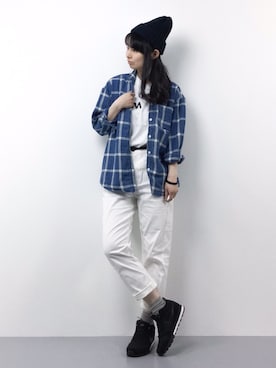 「JEANASIS（ジーナシス）のアイテム（チノパンツ）」を使った、sayaさん（レディース・163cm）の春コーディネート