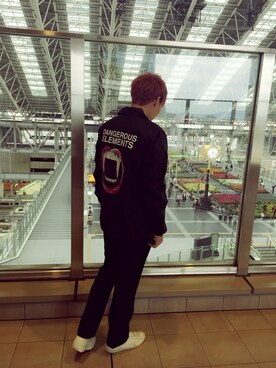 「UNDERCOVER（アンダーカバー）のアイテム（ブルゾン）」を使った、おじゃる丸さん（メンズ・175cm）の秋コーディネート