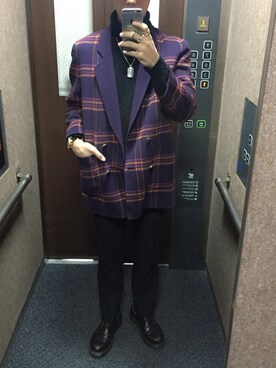 「Dr. Martens（ドクターマーチン）のDr.Martens (ドクターマーチン)/1461 3EYE GIBSON SHOES（その他シューズ）」を使った、おじゃる丸さん（メンズ・175cm）の秋コーディネート
