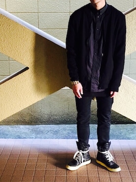 「TOPMAN（トップマン）のアイテム（スウェット）」を使った、キブさん（メンズ・176cm）の冬コーディネート