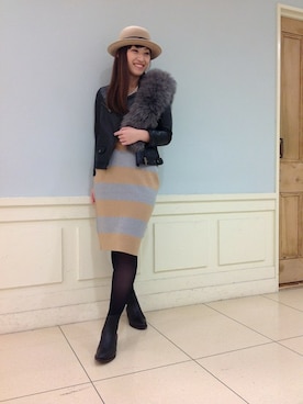 「Rouge vif（ルージュヴィフ）のアイテム（アクセサリー）」を使った、mayuさん（レディース・159cm）の秋コーディネート
