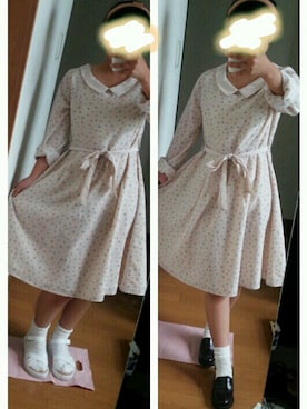 「シューマートのアイテム（シューズ、ホワイト系）」を使った、つむぐさん（レディース・143cm）の夏コーディネート