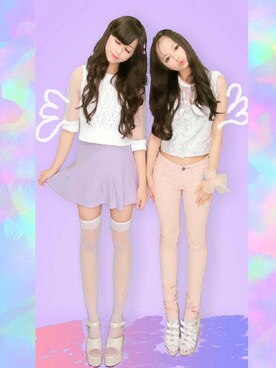 「LIZLISAのアイテム（ニット/セーター、ホワイト系）」を使った、saraさん（レディース・157cm）の秋コーディネート