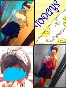 「＃カーディガン」｜「アイテム（スカート）」を使った、陽さん（レディース・158cm）の夏コーディネート