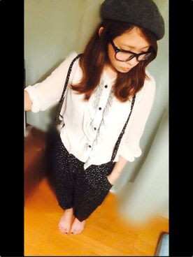 「CECIL McBEE（セシルマクビー）のアイテム（ハンチング/ベレー帽）」を使った、Ririさん（レディース・149cm）の秋コーディネート