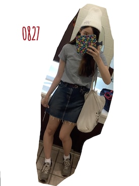 「ロングヘア」｜「アイテム（ニットキャップ/ビーニー）」を使った、arissa＊さん（レディース・169cm）の夏コーディネート