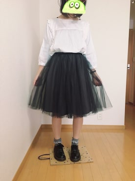 「Dr. Martens（ドクターマーチン）のDr.Martens (ドクターマーチン)/1461 3EYE GIBSON SHOES（その他シューズ）」を使った、くっちゃ ねこさん（レディース・162cm）の春コーディネート