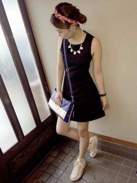 「コンバンース」｜「アイテム（ワンピース/ドレス）」を使った、eri♡さん（レディース・155cm）の夏コーディネート