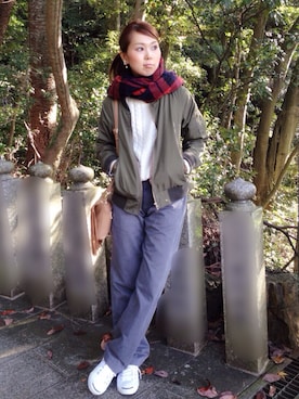 「MINIMUM（ミニマム）のアイテム（ショルダーバッグ）」を使った、eri♡さん（レディース・155cm）の秋コーディネート