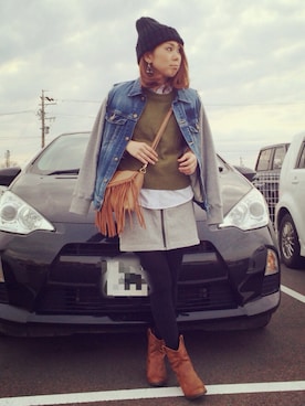 「MINIMUM（ミニマム）のアイテム（ショルダーバッグ）」を使った、eri♡さん（レディース・155cm）の春コーディネート