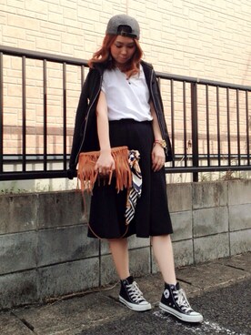 「MINIMUM（ミニマム）のアイテム（ショルダーバッグ）」を使った、eri♡さん（レディース・155cm）の春コーディネート