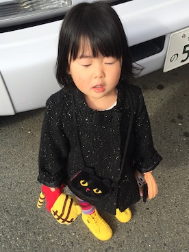 「GAP（ギャップ）のアイテム（ブルゾン）」を使った、はなはなさん（キッズ・100cm）の冬コーディネート