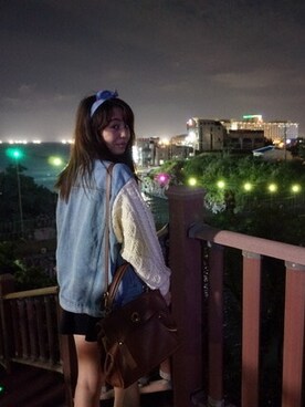 「travel」｜「アイテム（デニムジャケット）」を使った、IcyBooさん（レディース・163cm）の冬コーディネート