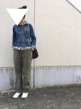「YAECA」｜「アイテム（デニムジャケット）」を使った、annさん（レディース・163cm）の秋コーディネート