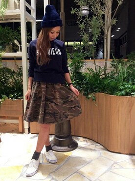 「N.（N. Natural Beauty Basic）（エヌエヌナチュラルビューティーベーシック）のアイテム（スウェット）」を使った、N. STAFFさん（レディース・160cm）の秋コーディネート