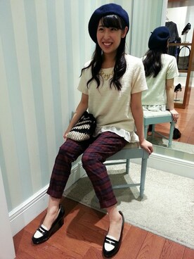 「N.（N. Natural Beauty Basic）（エヌエヌナチュラルビューティーベーシック）のアイテム（ハンチング/ベレー帽）」を使った、N. STAFFさん（レディース・160cm）の秋コーディネート