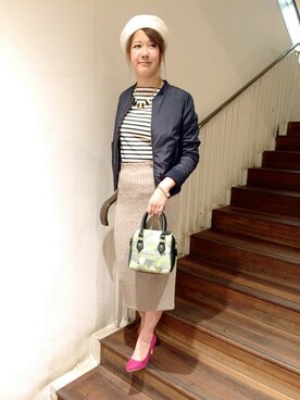 「N.（N. Natural Beauty Basic）（エヌエヌナチュラルビューティーベーシック）のアイテム（ハンチング/ベレー帽）」を使った、N. STAFFさん（レディース・160cm）の秋コーディネート
