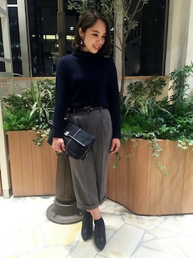 「N.（N. Natural Beauty Basic）（エヌエヌナチュラルビューティーベーシック）のアイテム（ブーティ）」を使った、N. STAFFさん（レディース・160cm）の秋コーディネート