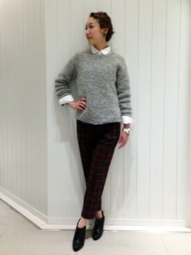 「N.（N. Natural Beauty Basic）（エヌエヌナチュラルビューティーベーシック）のアイテム（ブーティ）」を使った、N. STAFFさん（レディース・160cm）の秋コーディネート