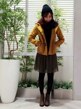 「N.（N. Natural Beauty Basic）（エヌエヌナチュラルビューティーベーシック）のアイテム（ダッフルコート）」を使った、N. STAFFさん（レディース・160cm）の冬コーディネート