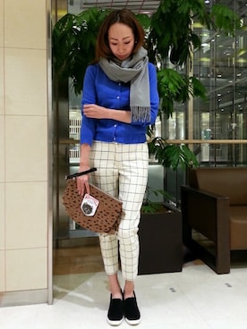 「ブルー x ホワイト」｜N. STAFFさん（レディース・160cm）の冬コーディネート