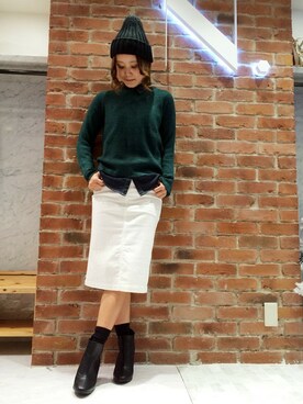 「N.（N. Natural Beauty Basic）（エヌエヌナチュラルビューティーベーシック）のアイテム（ブーティ）」を使った、N. STAFFさん（レディース・160cm）の冬コーディネート