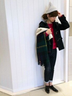「N.（N. Natural Beauty Basic）（エヌエヌナチュラルビューティーベーシック）のアイテム（ダッフルコート）」を使った、N. STAFFさん（レディース・160cm）の冬コーディネート