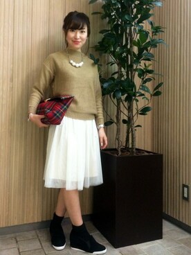 N. STAFFさん（レディース・160cm）の冬コーディネート