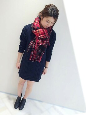 「N.（N. Natural Beauty Basic）（エヌエヌナチュラルビューティーベーシック）のアイテム（ブーティ）」を使った、N. STAFFさん（レディース・160cm）の冬コーディネート