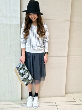 N. STAFFさん（レディース・160cm）の冬コーディネート