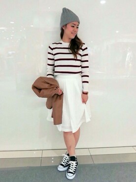 「N.（N. Natural Beauty Basic）（エヌエヌナチュラルビューティーベーシック）のアイテム（ノーカラージャケット）」を使った、N. STAFFさん（レディース・160cm）の冬コーディネート