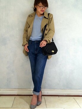 「N.（N. Natural Beauty Basic）（エヌエヌナチュラルビューティーベーシック）のアイテム（トレンチコート）」を使った、N. STAFFさん（レディース・160cm）の冬コーディネート