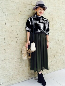 N. STAFFさん（レディース・160cm）の秋コーディネート