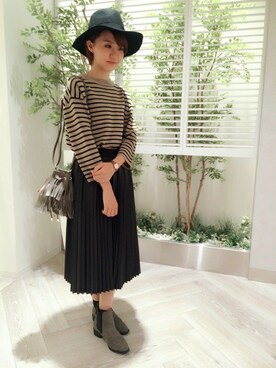 「N.（N. Natural Beauty Basic）（エヌエヌナチュラルビューティーベーシック）のアイテム（ブーティ）」を使った、N. STAFFさん（レディース・160cm）の秋コーディネート