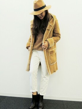 「N.（N. Natural Beauty Basic）（エヌエヌナチュラルビューティーベーシック）のアイテム（ムートンコート）」を使った、N. STAFFさん（レディース・160cm）の冬コーディネート