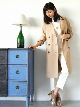 「N.（N. Natural Beauty Basic）（エヌエヌナチュラルビューティーベーシック）のアイテム（トレンチコート）」を使った、N. STAFFさん（レディース・161cm）の春コーディネート
