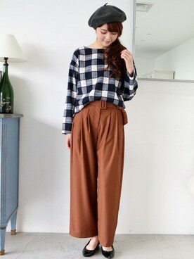 「N.（N. Natural Beauty Basic）（エヌエヌナチュラルビューティーベーシック）のアイテム（ハンチング/ベレー帽）」を使った、N. STAFFさん（レディース・165cm）の秋コーディネート