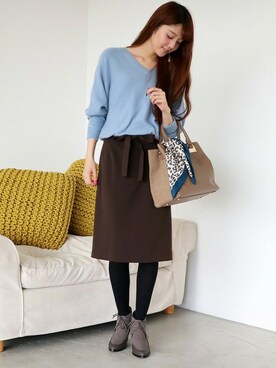 「N.（N. Natural Beauty Basic）（エヌエヌナチュラルビューティーベーシック）のアイテム（ブーティ）」を使った、N. STAFFさん（レディース・165cm）の秋コーディネート